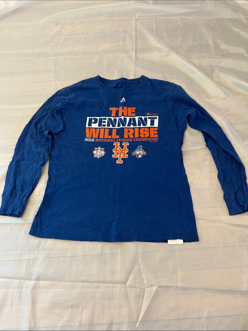 Majestic Royal Blue & Orange 'The Pennant Will Rise' Graphic Tee